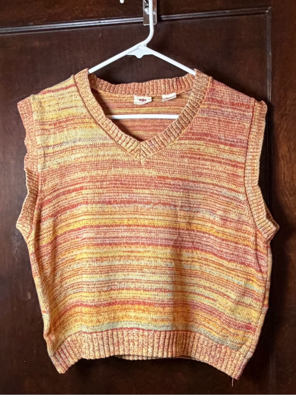 Levi’s Women’s Sweater Vest Size XL  - 100% Cotton Knit “Roddy” Red/orange